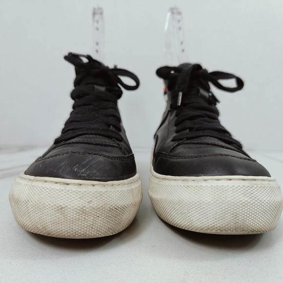 Madden Girl Black Faux Leather Knit Collar Platform Sneakers, Sz 7 - Picture 6 of 12